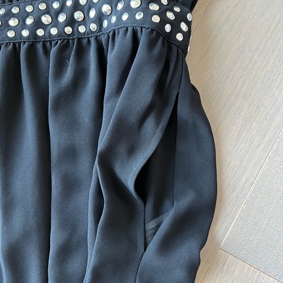 MICHAEL Michael Kors Black Midi Dress w/ Embellished Waist - Picture 7 of 7